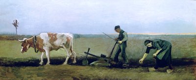 Labourer and Peasant Planting Potatoes by Vincent van Gogh